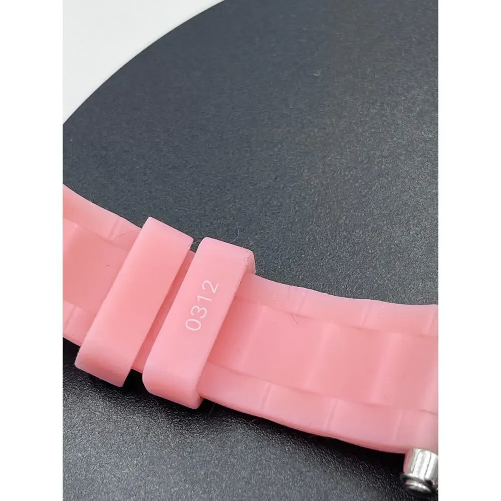 Juicy Couture HRH‎ 1900615 Ladies Pink Silicone Band Pave Watch New Battery